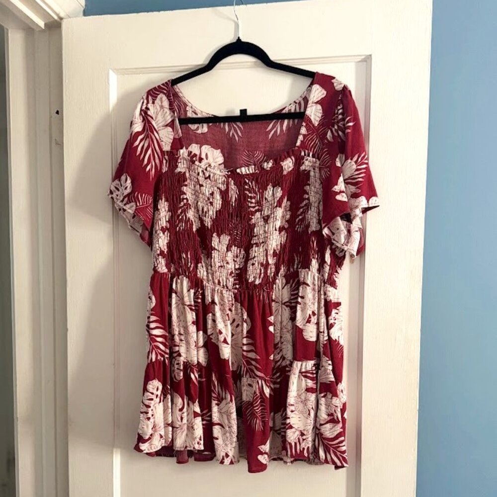 Torrid Baby doll Blouse – Tropical Vibes & Flattering Fit